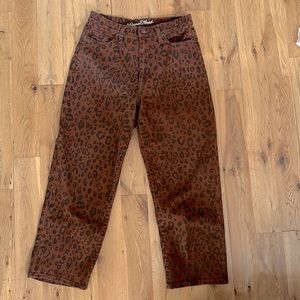 High waisted cheetah print jean pant